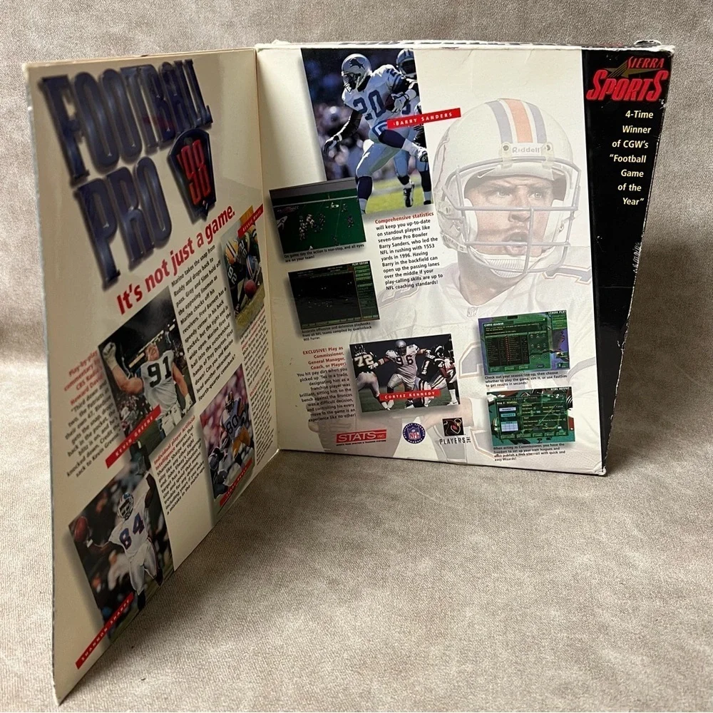 FOOTBALL PRO '98 Dan Marino PC Sierra NFL 1998 Big Box computer